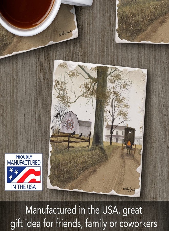 Counterart Thirstystone Amish Buggy Old Homestead Scene Single Tumbled Tile Coaster Manufactured in The USA Create Your Own Collection - Image 2