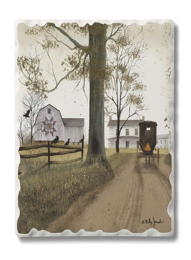Counterart Thirstystone Amish Buggy Old Homestead Scene Single Tumbled Tile Coaster Manufactured in The USA Create Your Own Collection - Image 1
