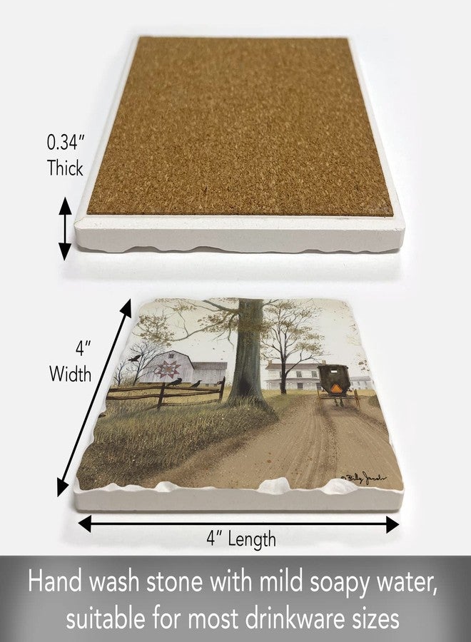 Counterart Thirstystone Amish Buggy Old Homestead Scene Single Tumbled Tile Coaster Manufactured in The USA Create Your Own Collection - Image 4