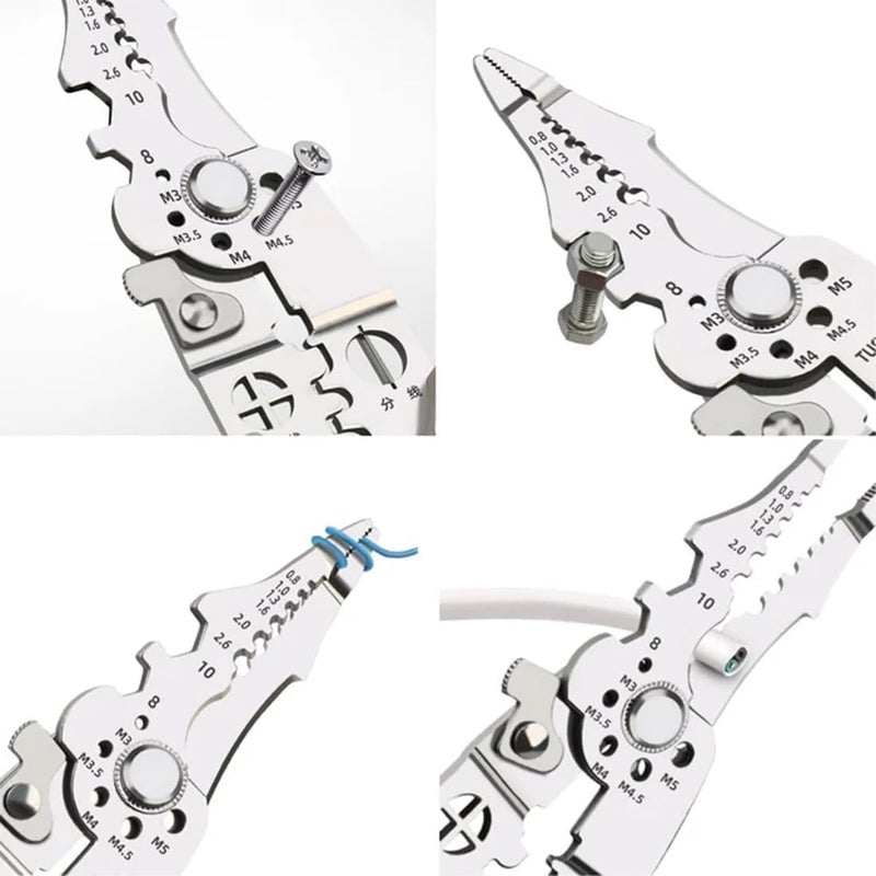 PRITASHA Multifunctional Wire Stripper Crimper Cable Cutter Plier Professional Electrical Wire Stripping Tool Self Adjusting Wire Stripper and Cutter for Electrical Cable Cutting - Image 2