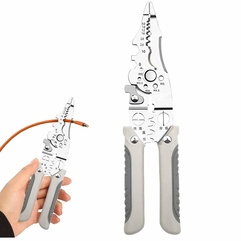 PRITASHA Multifunctional Wire Stripper Crimper Cable Cutter Plier Professional Electrical Wire Stripping Tool Self Adjusting Wire Stripper and Cutter for Electrical Cable Cutting - Image 1