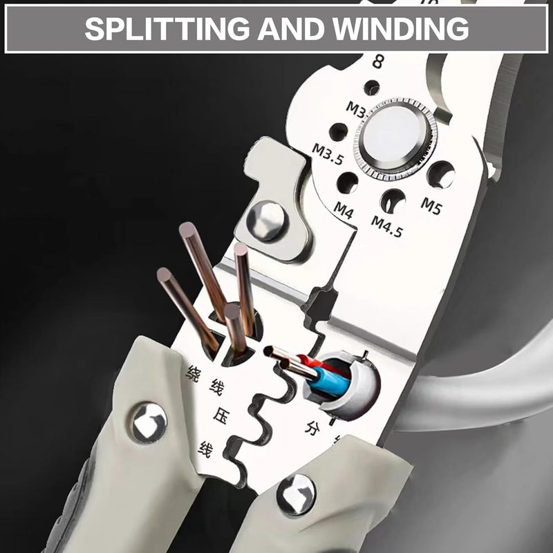 PRITASHA Multifunctional Wire Stripper Crimper Cable Cutter Plier Professional Electrical Wire Stripping Tool Self Adjusting Wire Stripper and Cutter for Electrical Cable Cutting - Image 3