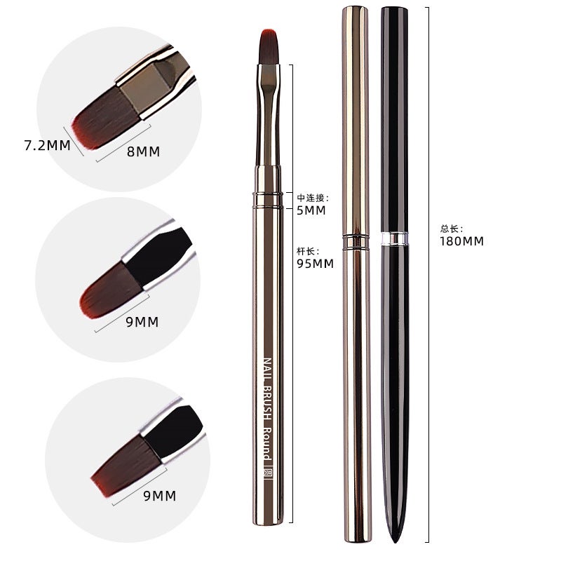 Metal Rod Nail Art Potherapy Pen Set For Nail Salons, Round Head Flat Head Large Square Round Potherapy Brush Gel Pen - Image 3