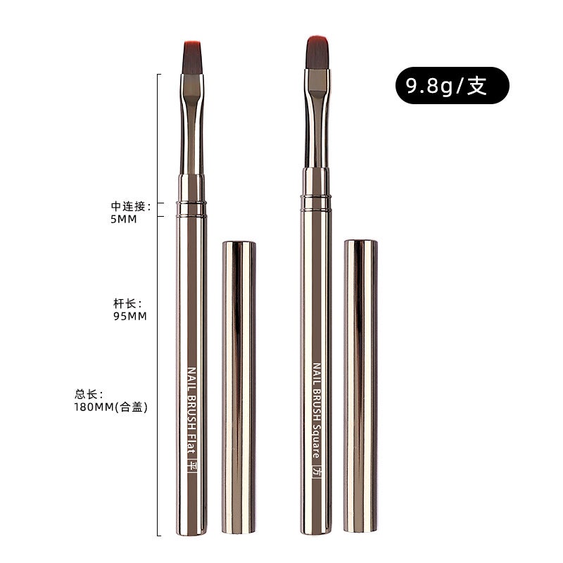 Metal Rod Nail Art Potherapy Pen Set For Nail Salons, Round Head Flat Head Large Square Round Potherapy Brush Gel Pen - Image 1