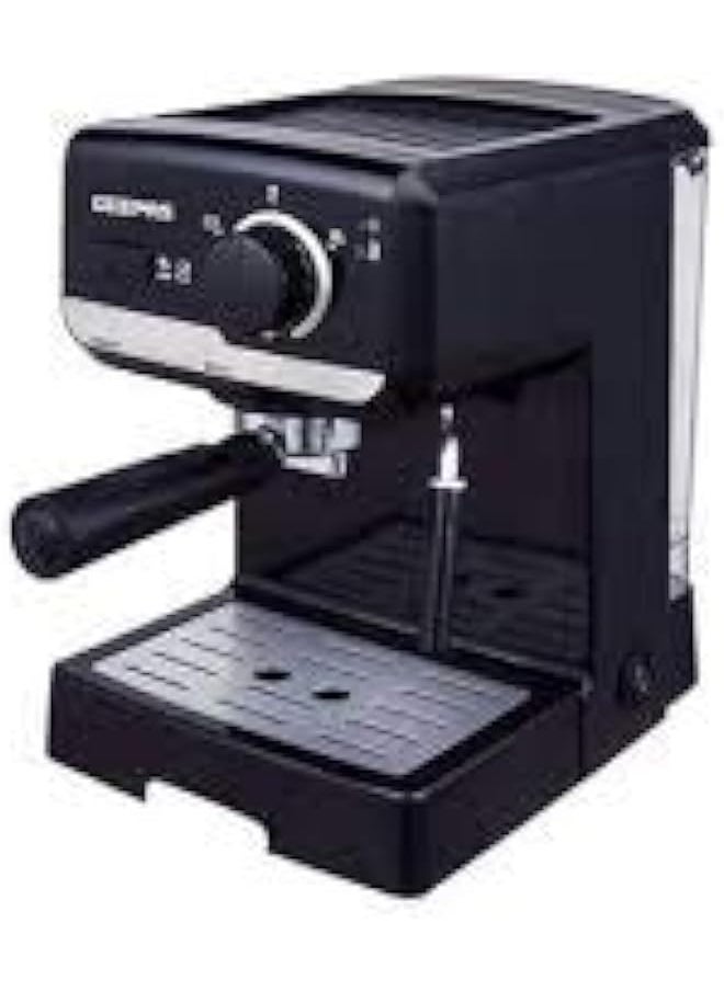جيباس - Gcm41507 صانعة الكابتشينو سعة 1.25 لتر بقدرة 1140 وات ومضخة تخمير بقوة 15 بار ومرشحات مزدوجة من الفولاذ المقاوم للصدأ باللون الأسود - Image 1
