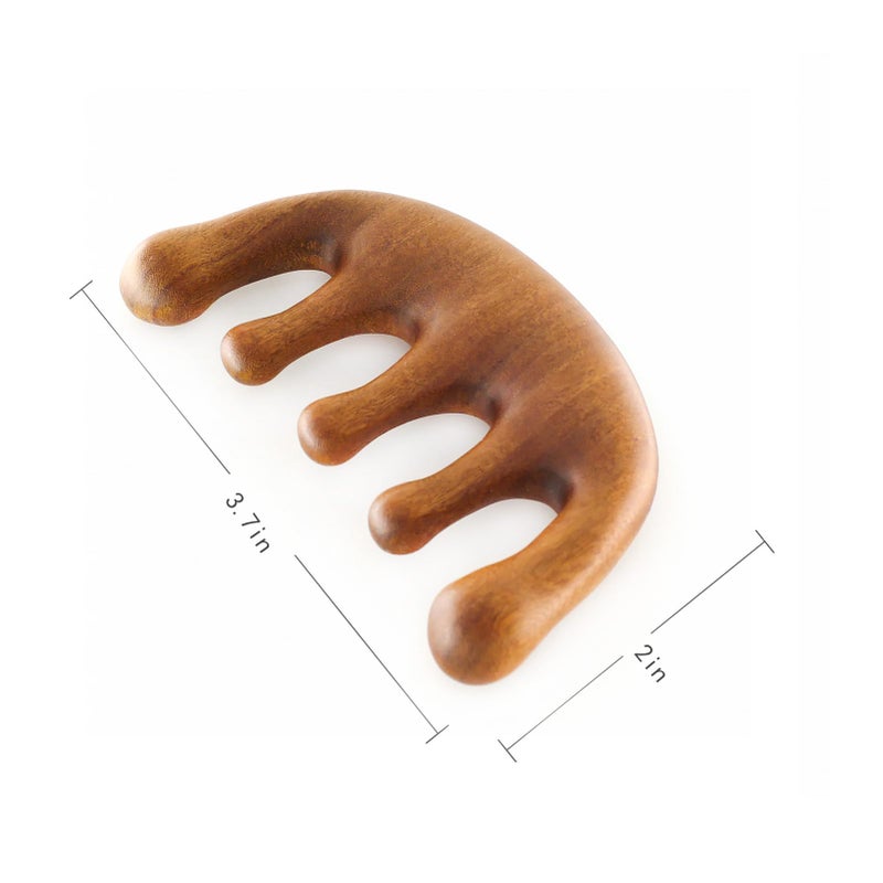Menesia Head Scalp Comb, Sandalwood Scalp Stimulator Massage Comb with Wooden Wide Tooth for Women Hair Growth - Image 3