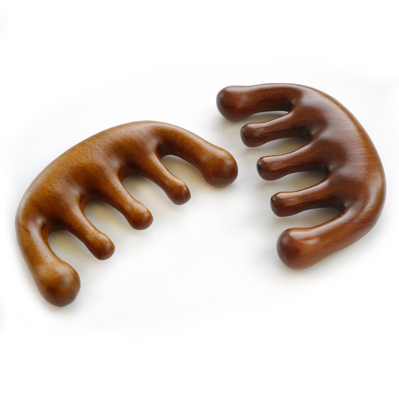 Menesia Head Scalp Comb, Sandalwood Scalp Stimulator Massage Comb with Wooden Wide Tooth for Women Hair Growth - Image 4