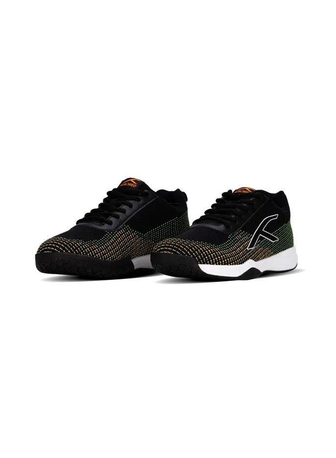 HUNDRED Blade Lite Badminton Shoes (Non Marking) | Also Perfect For Squash, Table Tennis, Volleyball, Basketball & Indoor Sports | Lightweight & Durable (Black/Orange/White,12 Uk) - Image 4