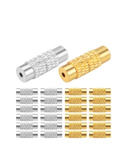KASTWAVE Screw Twist Clasps, KASTWAVE Brass Jewelry End Tip Caps Tube Fastener Cord End Caps DIY Decoration Accessories for Bracelet Necklace Craft Supplies Golden and Silver 12 mm x 4.2 mm (50pcs)  - Image 1