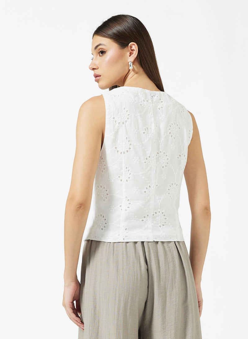 ELLA Schiffli Vest Top - Image 2