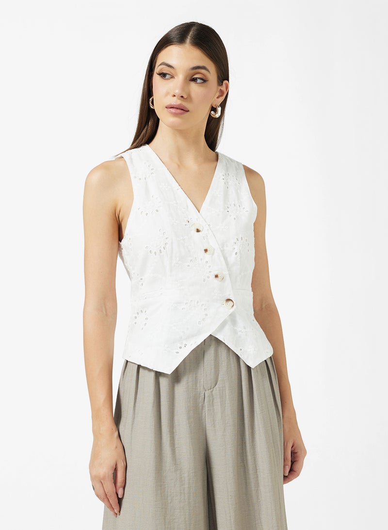 ELLA Schiffli Vest Top - Image 1
