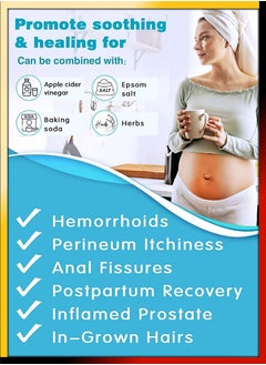 DBLEW Foldable Sitz Bath For Toilet Seat Soothes Hemorrhoids And Perineum Postpartum Care Pregnant Women Perineal Care Yoni Steam Collapsible Basin Flusher Hose Drain Holes Wider Seating Area Deeper Bowl  - Image 5