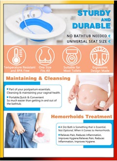 DBLEW Foldable Sitz Bath For Toilet Seat Soothes Hemorrhoids And Perineum Postpartum Care Pregnant Women Perineal Care Yoni Steam Collapsible Basin Flusher Hose Drain Holes Wider Seating Area Deeper Bowl  - Image 2