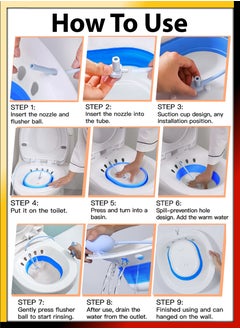 DBLEW Foldable Sitz Bath For Toilet Seat Soothes Hemorrhoids And Perineum Postpartum Care Pregnant Women Perineal Care Yoni Steam Collapsible Basin Flusher Hose Drain Holes Wider Seating Area Deeper Bowl  - Image 3