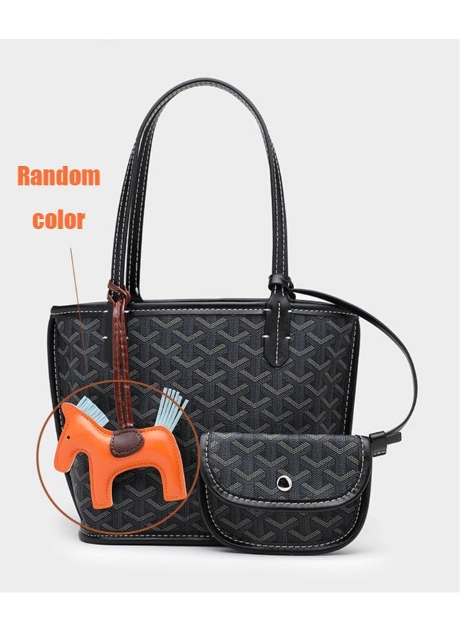 Generic Printed Shopper Small Tote Black Pendants Random  - Image 1