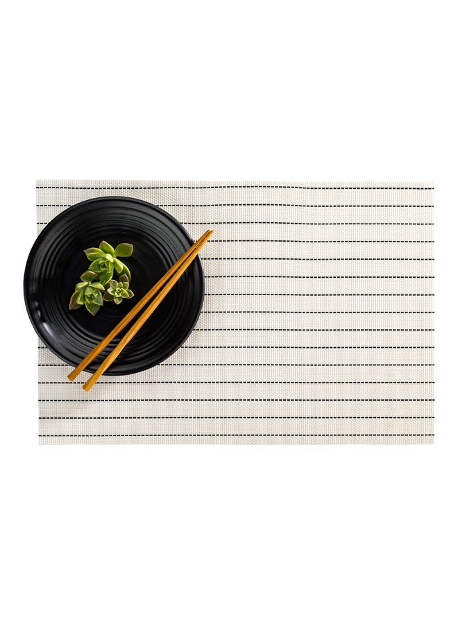 Restaurantware Carmel Mesh 16 x 12 Inch Table Placemats, Set Of 6 Woven Washable Placemats - Pick Stitch Design, No Stain, White Kitchen Placemats, Heat Tolerant, Easy To Clean - Image 2