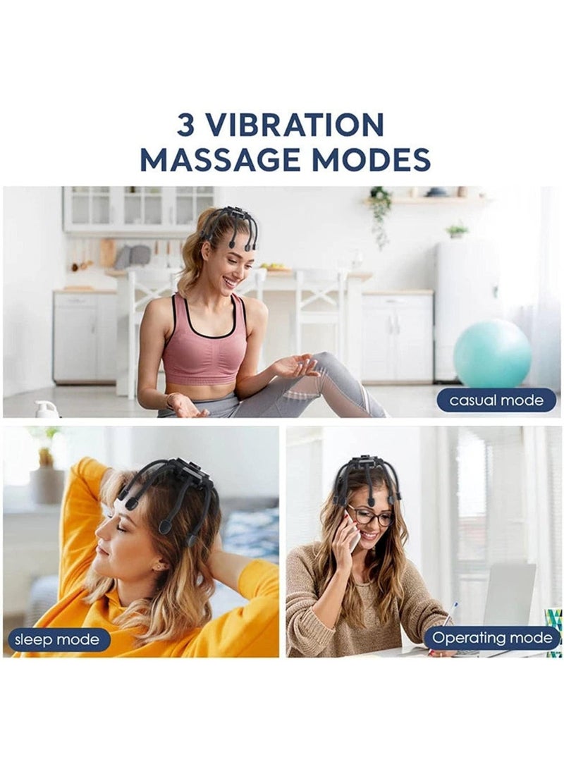 "Octopus" Electric Head and Neck Massager, Cordless 360° Rotating Scalp Massager with 3 Vibration Modes for Stress Relief and Relaxation - Image 3