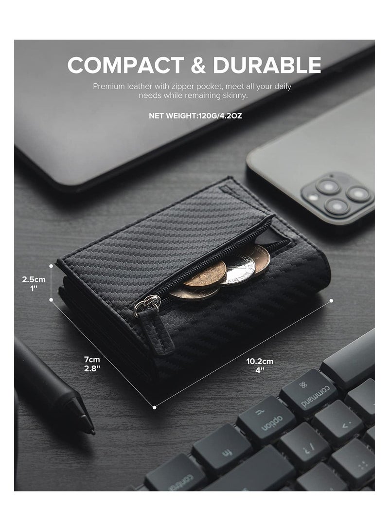 KASTWAVE Card Holder Wallet with Coin Pocket Magnetic Closure Pop Up Cards, With ID Window Leather Wallet for Cash & Credit Cards, Slim Business Credit Card Wallet with Money Pocket for Men  - Image 3