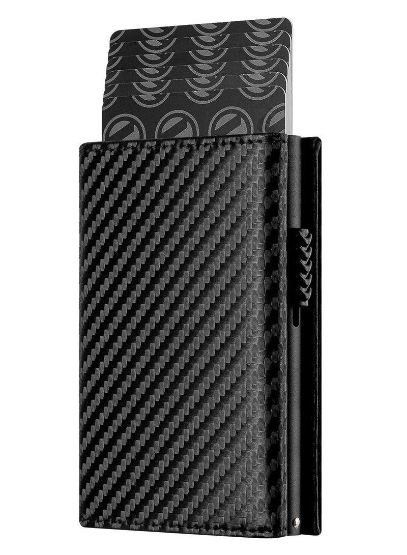 KASTWAVE Card Holder Wallet with Coin Pocket Magnetic Closure Pop Up Cards, With ID Window Leather Wallet for Cash & Credit Cards, Slim Business Credit Card Wallet with Money Pocket for Men  - Image 1