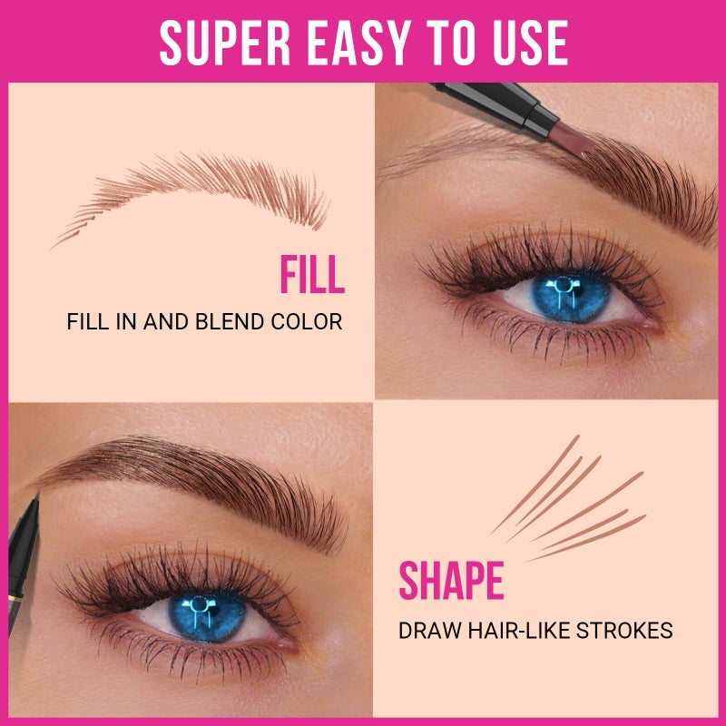 iMethod Microblading Eyebrow Pencil - Eyebrow Pen 2-in-1 Dual-Ended Brow Pencil with 3 Fork-Tip Applicator & Precise Brush-Tip Creates Natural-Looking Brows, Stay on All Day, Reddish Brown - Image 5