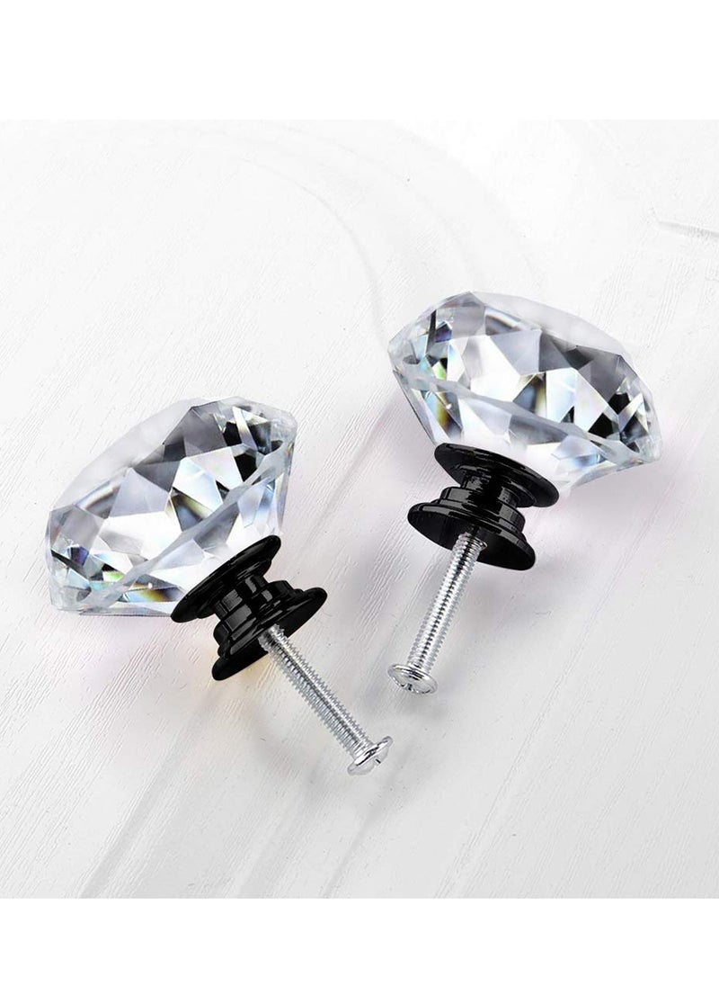 Generic - 10 Pack Dresser Drawer Cabinet Knobs 30 mm Diamond Shaped Crystal Glass Knobs Pulls for Kitchen Wardrobe Cupboard - Image 1