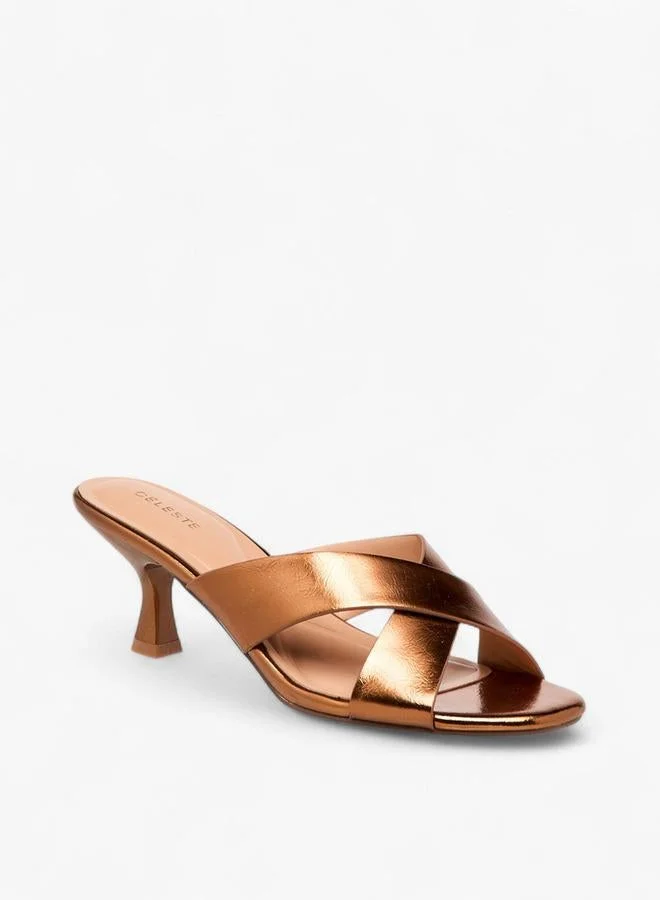 سيليست صنادل نسائية بكعب هريرة متقاطع