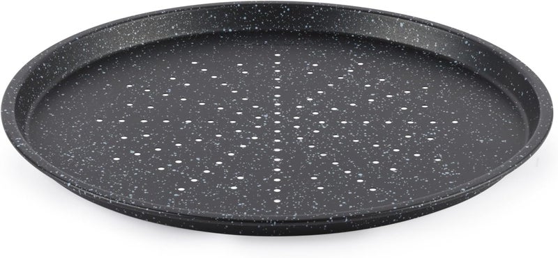 Salter BW10690EU7 Megastone Collection Carbon Steel Round Baking Tray with Non-Stick Coating, Easy to Clean, Oven Safe, PFOA Free, 29 cm, Silver/Black Practical design alternatives - Image 1