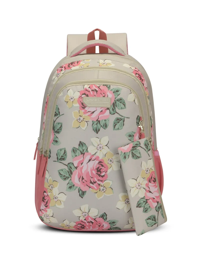 Sport 36L Buttercup Backpack | 19 inches | Laptop Compatiable | Pencil Pouch |(Beige)