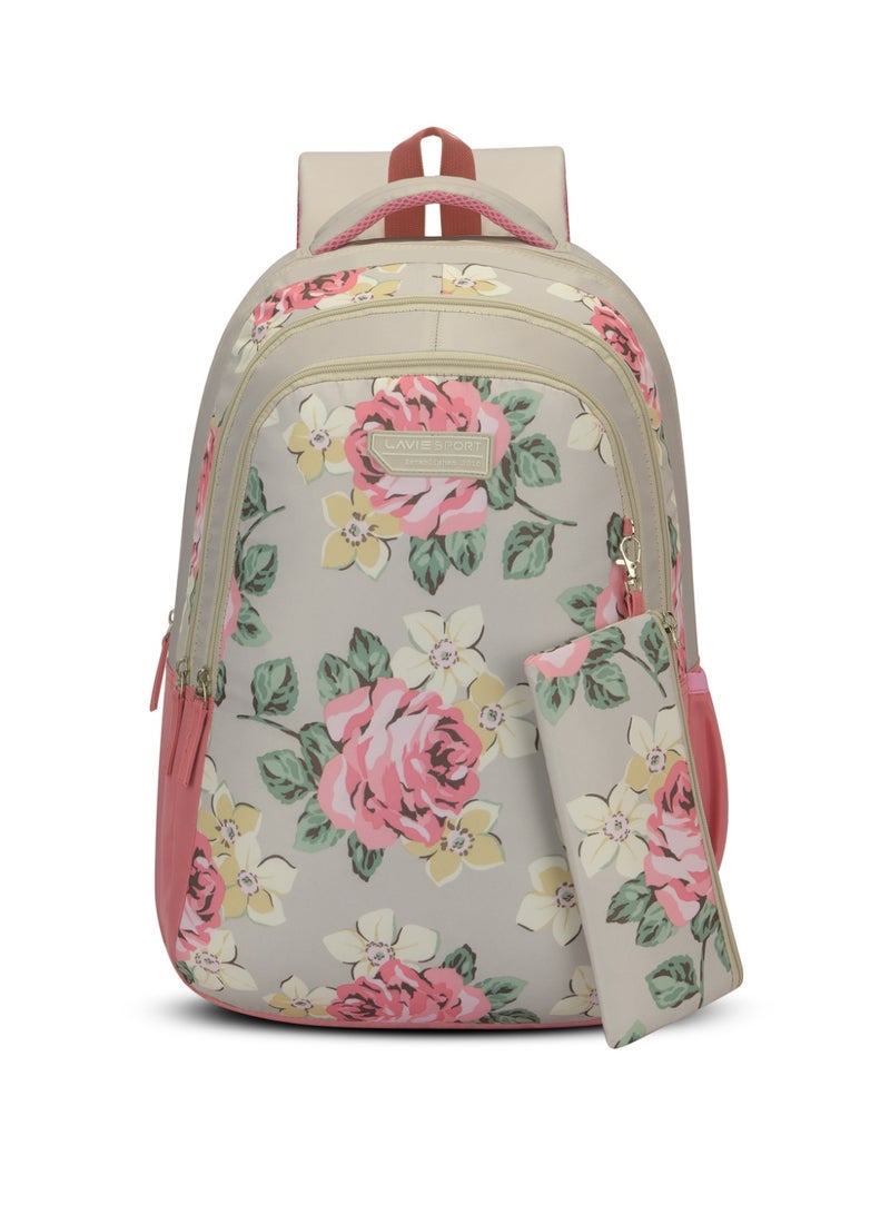 لافي حقيبة ظهر لافي سبورت  لتر بلون الزبدة  بوصة متوافقة مع اللابتوب مع حقيبة أقلام بيج - Image 1