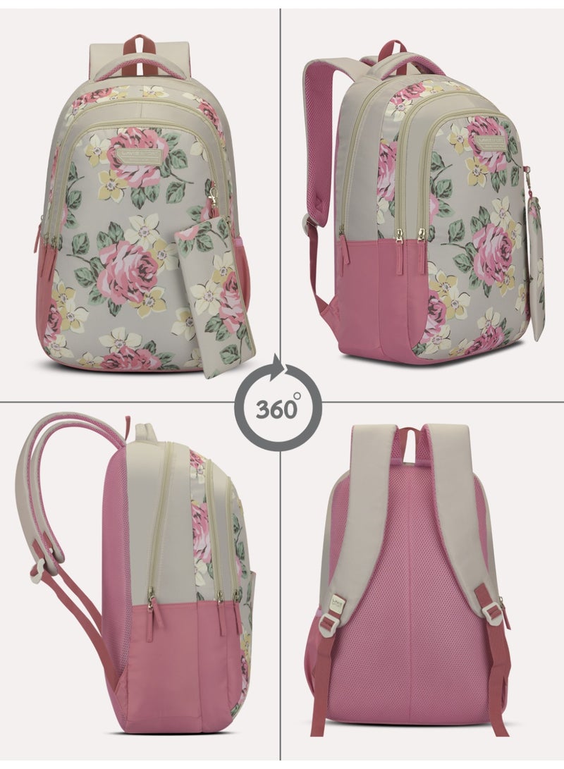 لافي حقيبة ظهر لافي سبورت  لتر بلون الزبدة  بوصة متوافقة مع اللابتوب مع حقيبة أقلام بيج - Image 2