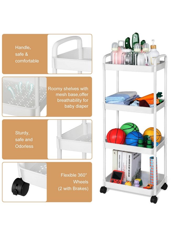 Barydat منظم حفاضات الأطفال باري دات، عربة حفاضات بلاستيكية متحركة، أساسيات تخزين حفاضات الأطفال، مستلزمات حضانة حديثي الولادة لطاولات التغيير، سرير الأطفال، المناديل - Image 4