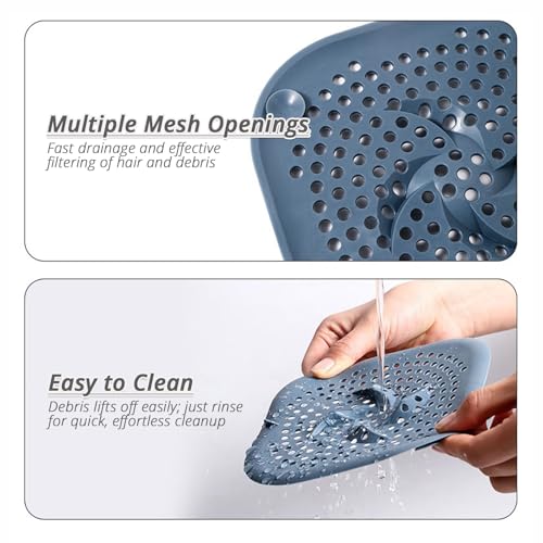 Sgdazo Drain Cover with Suction Cups, 4 Pack Hair Catcher Shower Drain Strainer Protector with TPR Material for Bathroom, Bathtub, Kitchen Sink, Easy to Clean, Household Use (Blue, Grey, Green, White) - Image 5