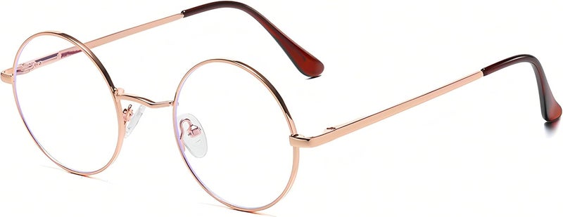 Small Round Clear Lens Glasses Non Prescription Circle Metal Frame Eyewear - Image 1