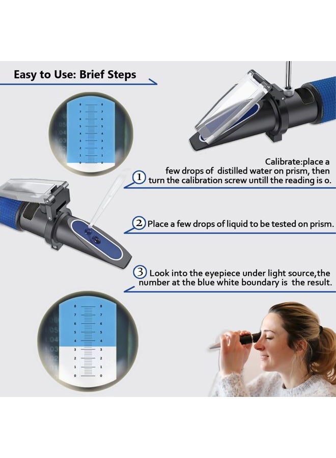 Aichose 0-80% Brix Meter Refractometer for Measuring Sugar Content in Fruit, Honey, Maple Syrup and Other Sugary Drink, with Automatic Temperature Compensation Function - Image 3