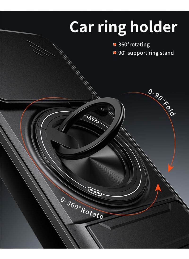 غطاء هاتف لـ Xiaomi 17T غطاء كاميرا منزلق، متوافق مع حامل السيارة المغناطيسي، حامل حلقي قابل للدوران 360 درجة + مسند، غطاء واقي مقاوم للصدمات يغطي الجسم بالكامل - Image 4