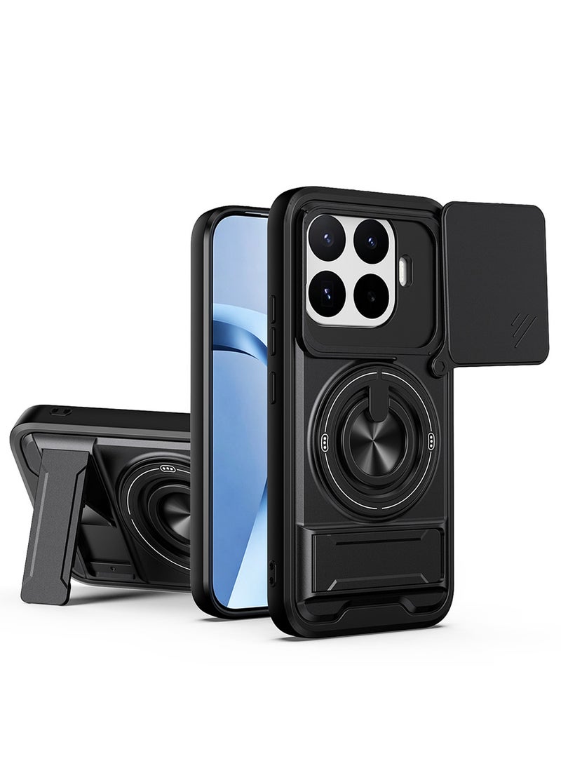 غطاء هاتف لـ Xiaomi 17T غطاء كاميرا منزلق، متوافق مع حامل السيارة المغناطيسي، حامل حلقي قابل للدوران 360 درجة + مسند، غطاء واقي مقاوم للصدمات يغطي الجسم بالكامل - Image 1
