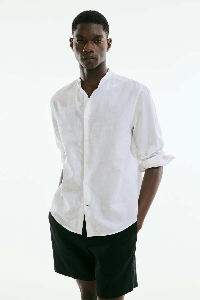 H&M Regular Fit Linen-blend shirt