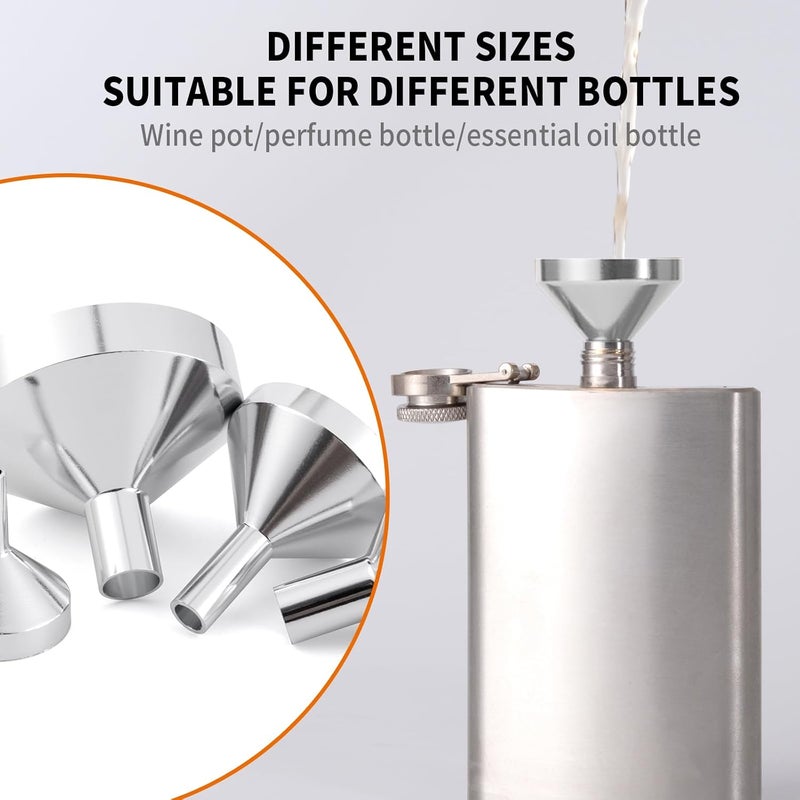 Goooxtex Small Metal Funnels Mini Funnel 8 Size Tiny Bottle Funnel, Miniature Atomizers, Flask, Perfume, Essential Oil, Powder, Micro Pet Capsule, Spice Jar - Image 5