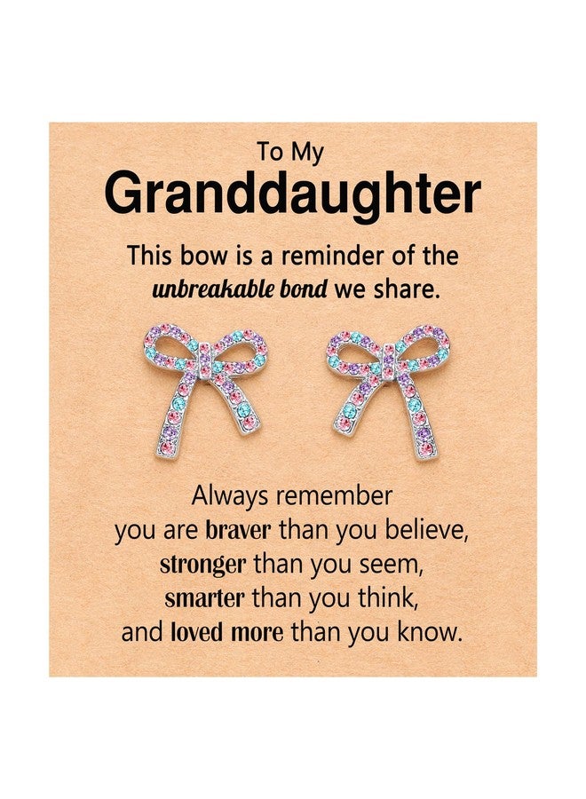 UPROMI Hypoallergenic Bow Earrings for Girls 8-12 Cute Granddaughter from Grandma Birthday Christmas Stocking Stuffers Gifts for Kids Jewelry Teen Tween Girl Trendy Stuff - Image 1