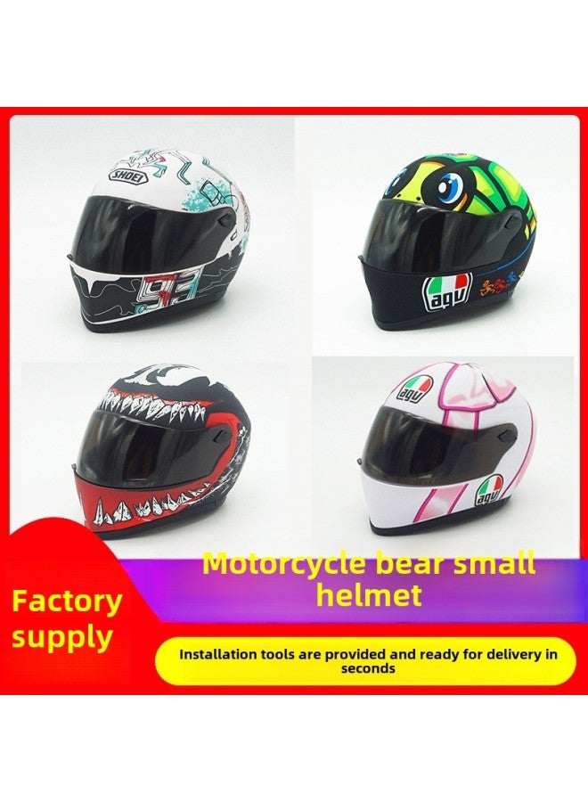 Motorcycle Motorcycle Doll Bear Wearing Lucid Cat Helmet Kitty Pet Helmet Model-Color:Agv Myth  - Image 2