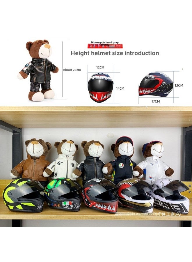 Motorcycle Motorcycle Doll Bear Wearing Lucid Cat Helmet Kitty Pet Helmet Model-Color:Agv Myth  - Image 3