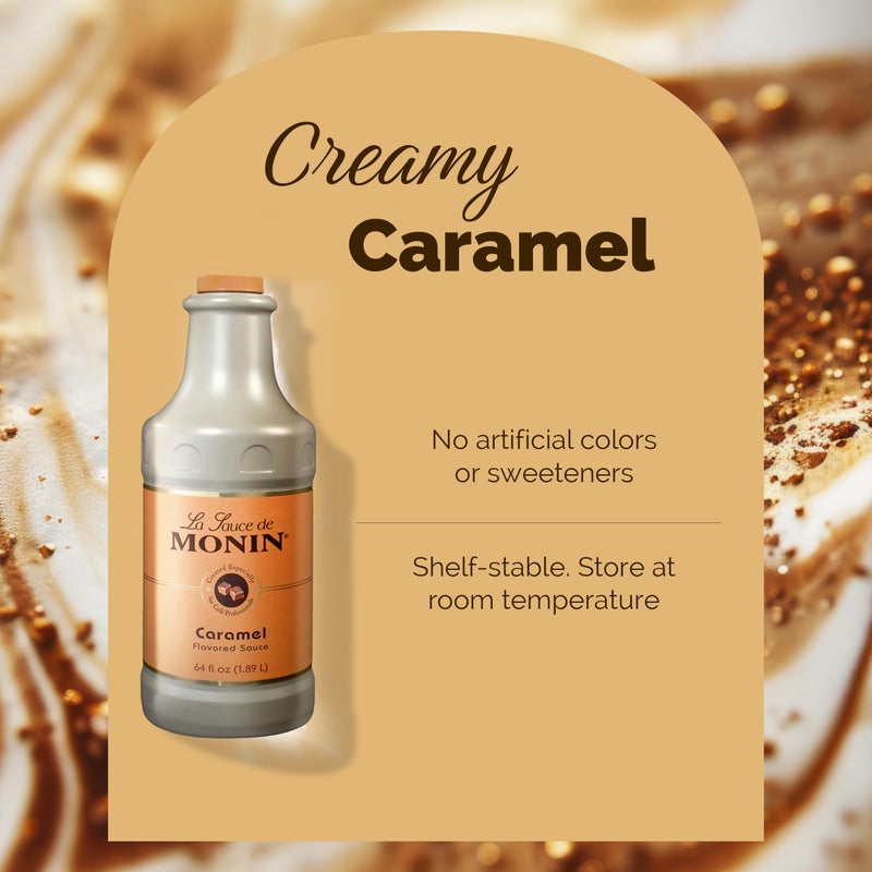 Monin - Gourmet Caramel Sauce, Rich and Buttery, Great for Desserts, Coffee, and Snacks, Gluten-Free, Non-GMO (64 Ounce) - Image 3