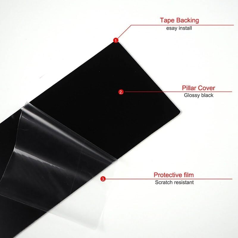 Vuzmode Black Door Trim Cover Stickers for Nissan - Image 3