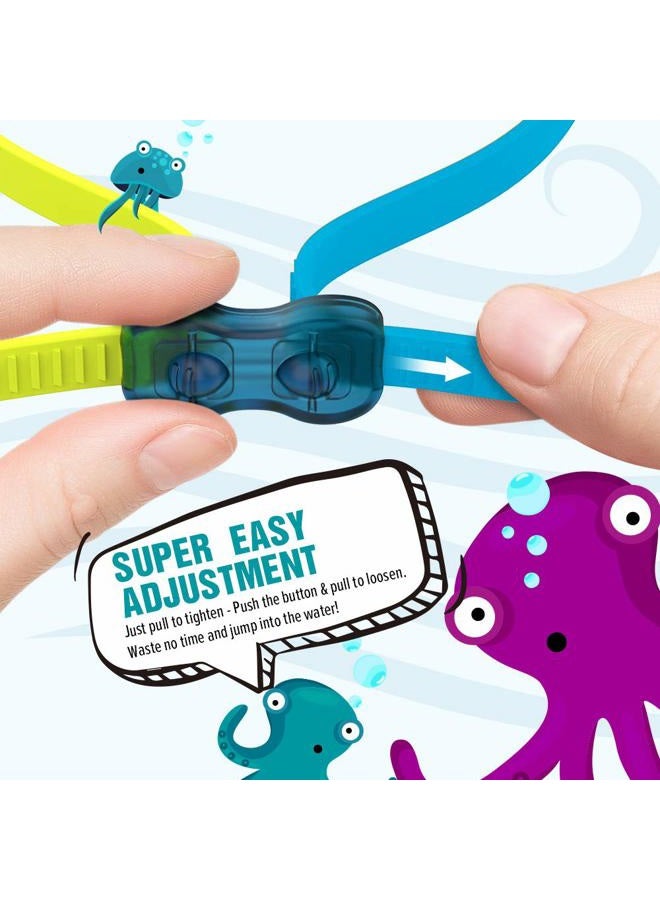 OutdoorMaster Kids Swim Goggles 2 Pack - Quick Adjustable Strap Swimming Goggles for Kids - A - Image 3