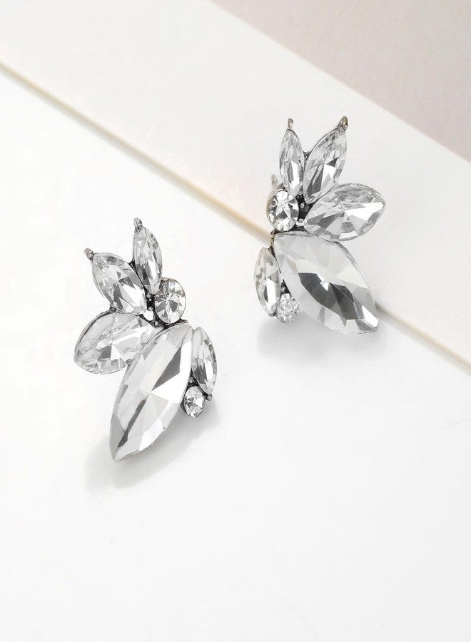 Spiritlele Clear Rhinestone Earrings Cute Small Crystal Earring Stud for Women Wedding Prom Party Cluster Earrings - Image 5