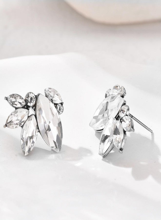 Spiritlele Clear Rhinestone Earrings Cute Small Crystal Earring Stud for Women Wedding Prom Party Cluster Earrings - Image 4