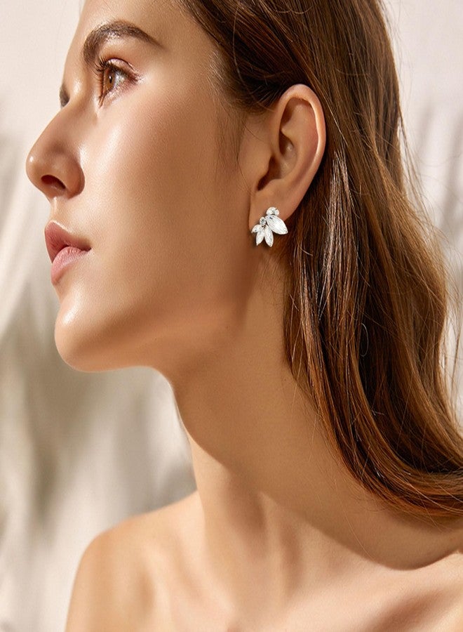 Spiritlele Clear Rhinestone Earrings Cute Small Crystal Earring Stud for Women Wedding Prom Party Cluster Earrings - Image 3