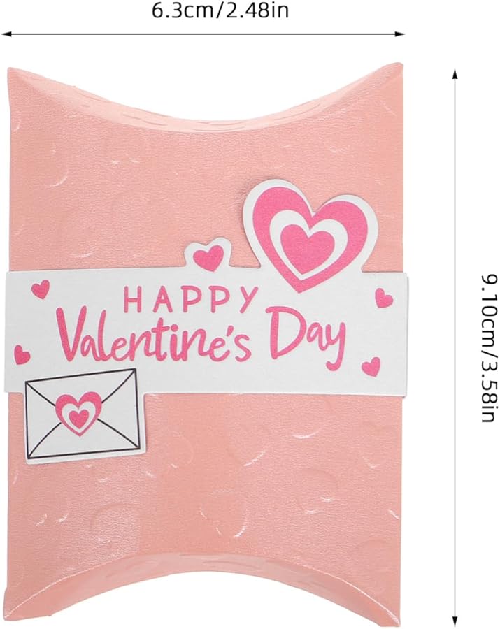 صناديق كرافت الوسادة للحلوى 10 قطع لتغليف تذكارات حفلات الزفاف وعيد الحب - Image 3