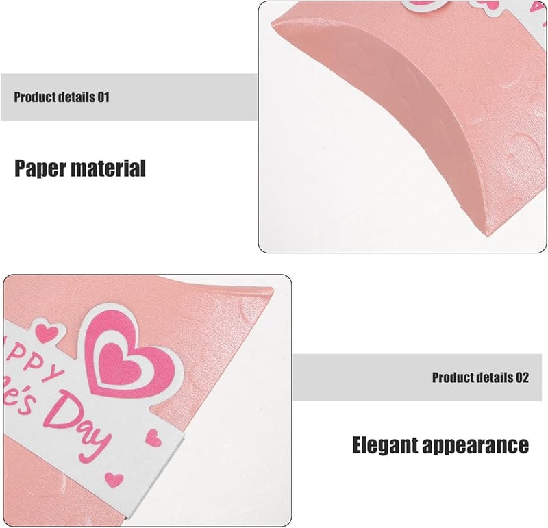 صناديق كرافت الوسادة للحلوى 10 قطع لتغليف تذكارات حفلات الزفاف وعيد الحب - Image 4