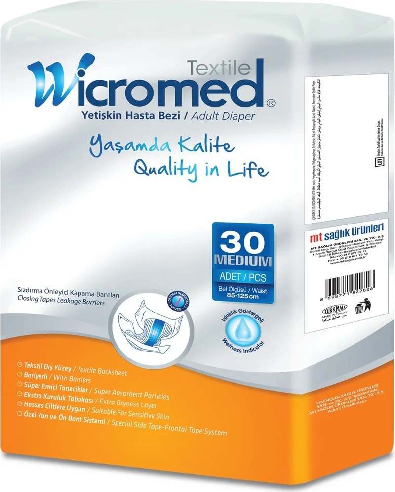 Wicromed Adult Diapers 30pcs Medium Medium Size